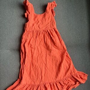 The Sunday Collective Organic Cotton Maxi Dress in Coral Color